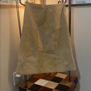 Cream patch leather vintage skirt
